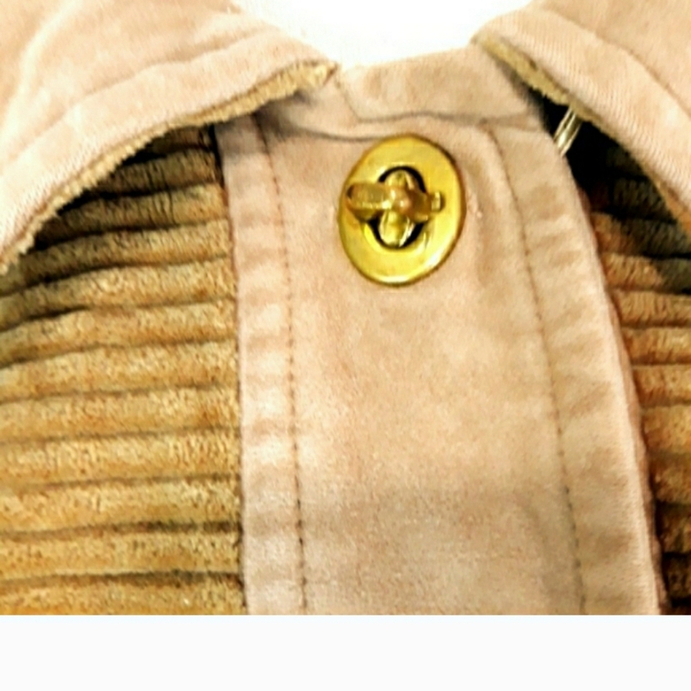 Vintage Amco Tan Wide Whale Corduroy Coat With Sherpa Lined Warm Size M/L - Picture 4 of 13